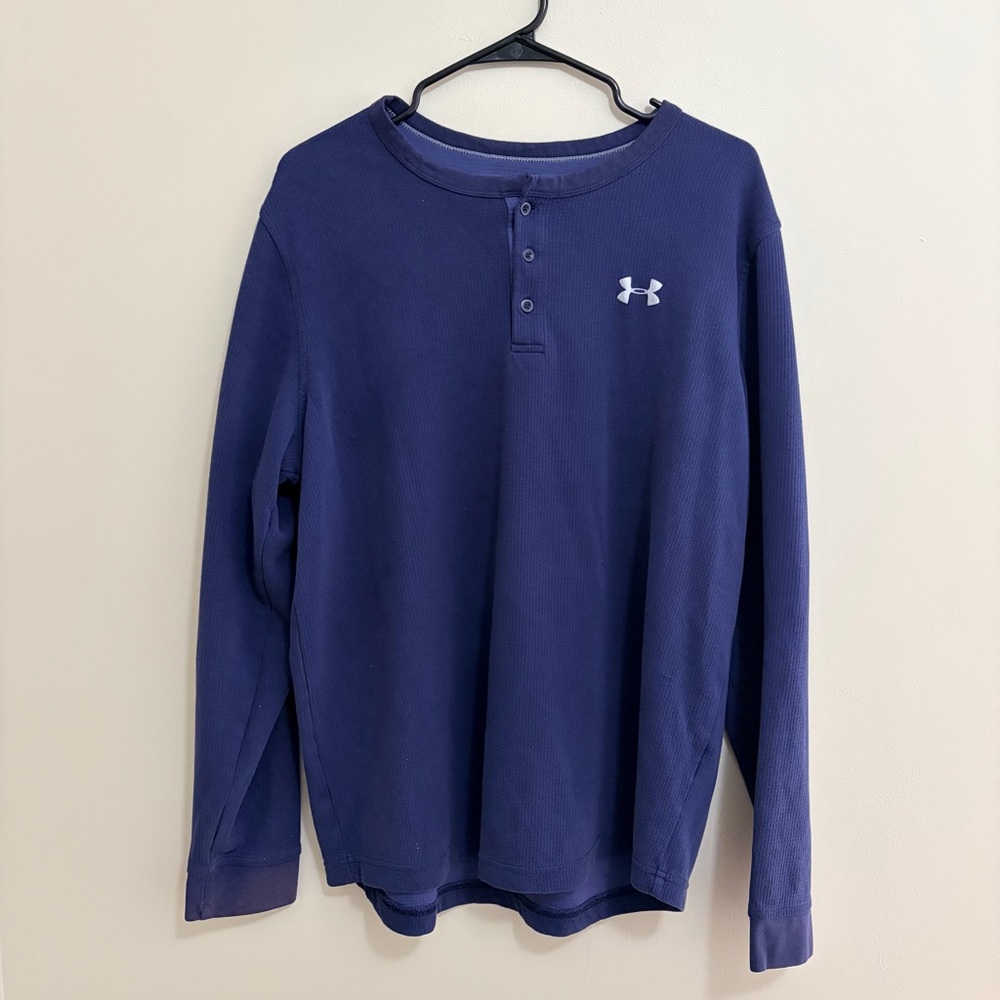 Under Armour Dark Blue ColdGear Henley Men’s XL - Picture 1 of 4